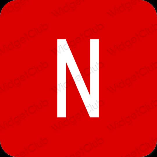 Estetic roșu Netflix pictogramele aplicației