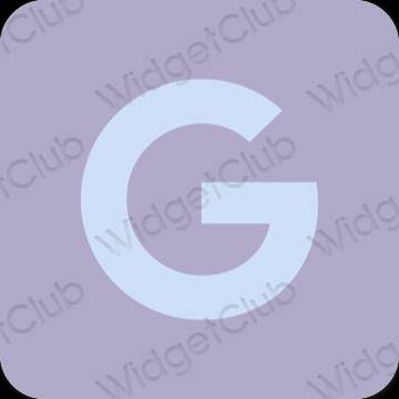 Estetinis violetinė Google programėlių piktogramos
