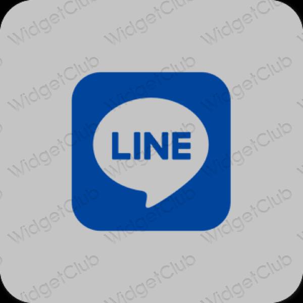 Estetisk grå LINE app ikoner