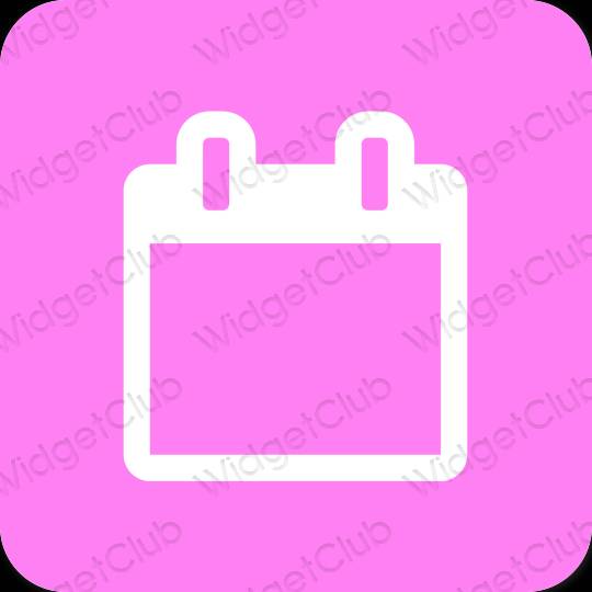 Estético roxo Calendar ícones de aplicativos
