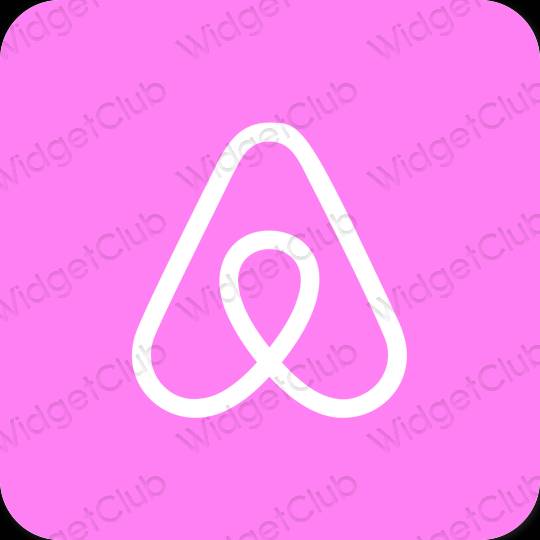 Esteetiline lilla Airbnb rakenduste ikoonid