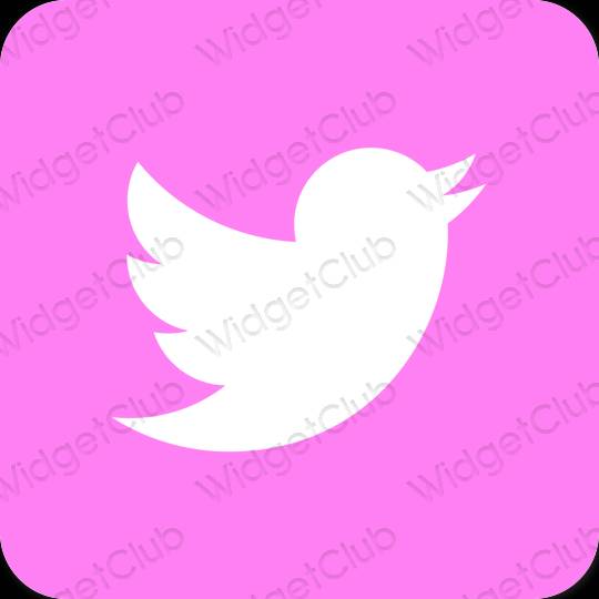 Estetyka fioletowy Twitter ikony aplikacji