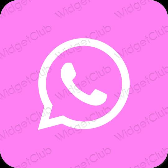 Aesthetic purple WhatsApp app icons