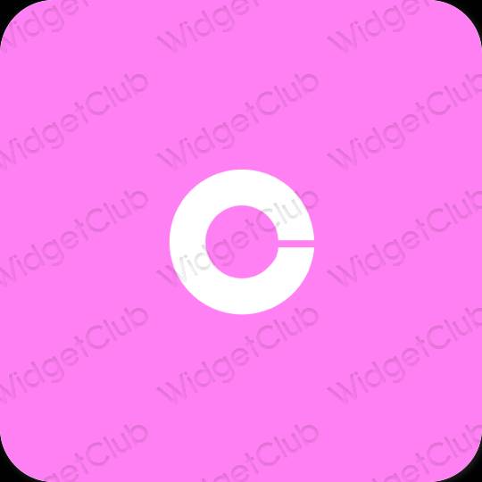 Estetický nachový Coinbase ikony aplikací