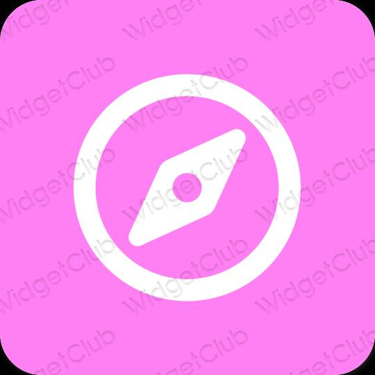 Estetsko vijolična Safari ikone aplikacij