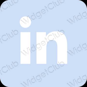 Estetické pastelovo modrá Linkedin ikony aplikácií