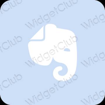 Естетичен пастелно синьо Evernote икони на приложения