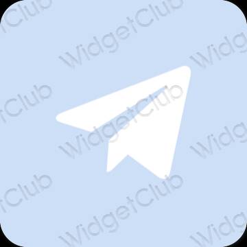Estetik pastel mavi Telegram uygulama simgeleri
