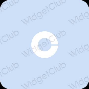 Естетски пастелно плава Coinbase иконе апликација