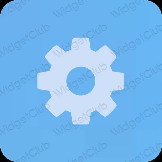 Ästhetisch blau Settings App-Symbole