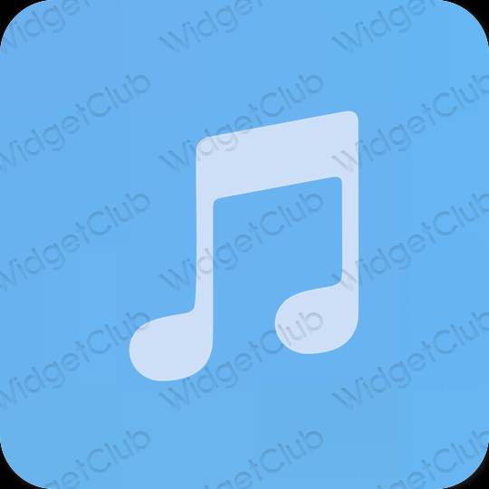 Естетичен син Music икони на приложения
