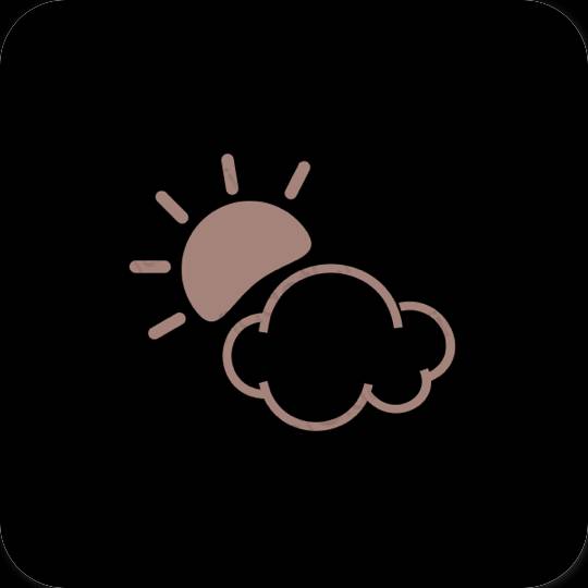 Estetsko Črna Weather ikone aplikacij