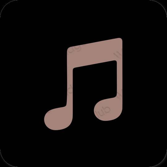 Estetico Nero LINE MUSIC icone dell'app