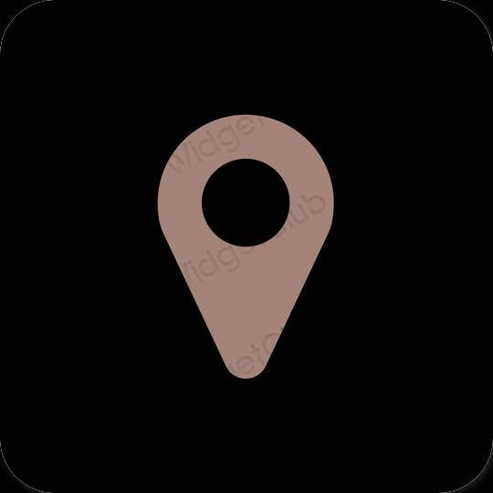 미적인 검은색 Google Map 앱 아이콘