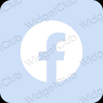 Esztétika pasztell kék Facebook alkalmazás ikonok