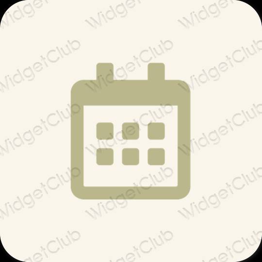 Αισθητικός μπεζ Calendar εικονίδια εφαρμογών