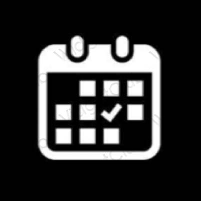 Estetic negru Calendar pictogramele aplicației