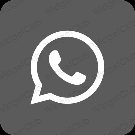 Esteettinen harmaa WhatsApp sovelluskuvakkeet