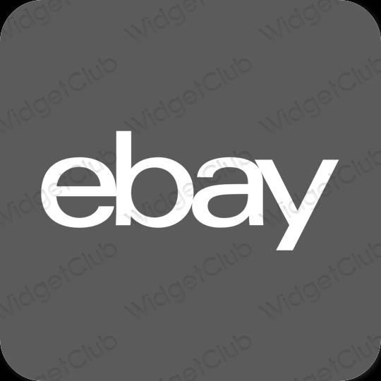 Estético gris eBay iconos de aplicaciones