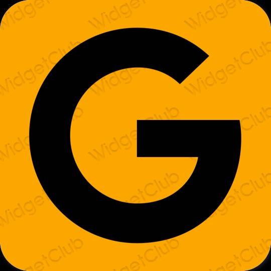 Estético laranja Google ícones de aplicativos
