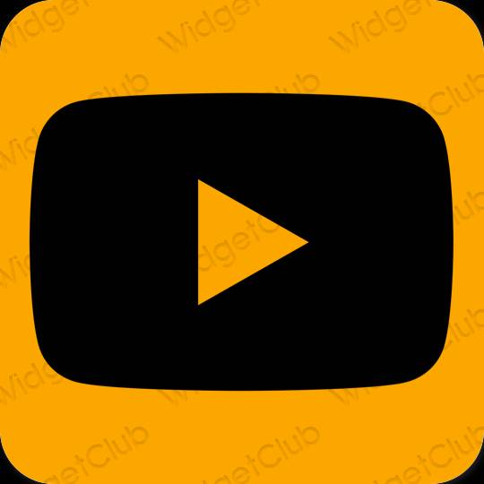 Estetinis oranžinė Youtube programėlių piktogramos