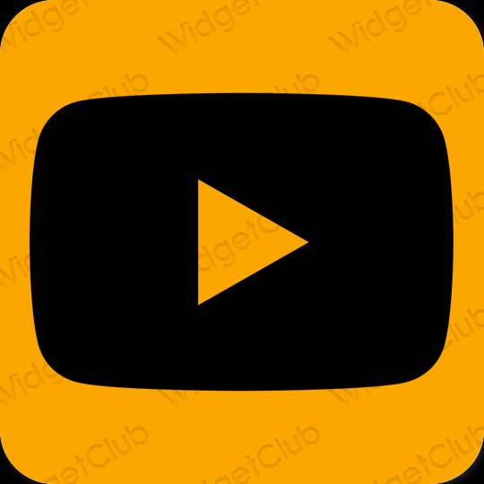 Ästhetisch Orange Youtube App-Symbole