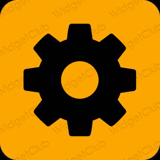 Estetsko oranžna Settings ikone aplikacij