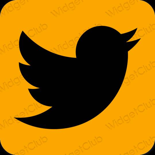 Естетски наранџаста Twitter иконе апликација