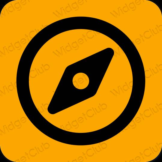 Estetski naranča Safari ikone aplikacija