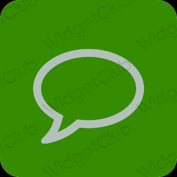 Αισθητικός πράσινος Messages εικονίδια εφαρμογών