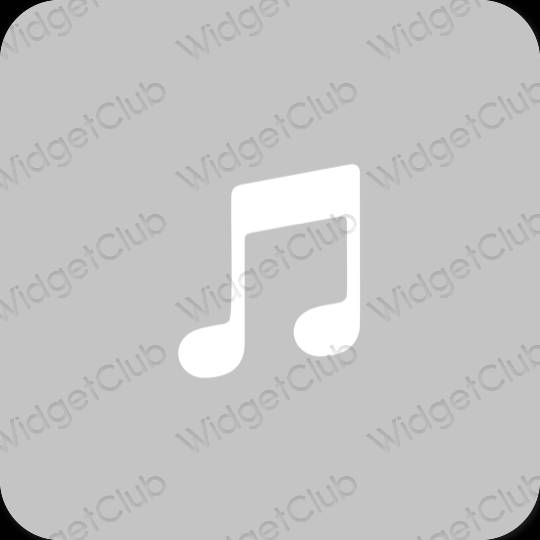 Esthétique grise Music icônes d'application