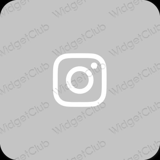 Estetis Abu-abu Instagram ikon aplikasi
