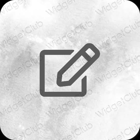 Esthétique grise Notes icônes d'application
