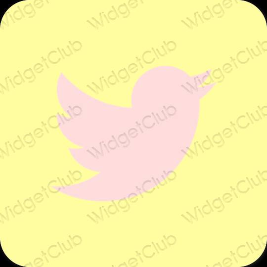 Aesthetic yellow Twitter app icons