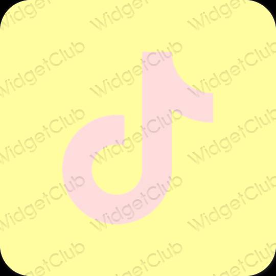 Estetický žlutá TikTok ikony aplikací