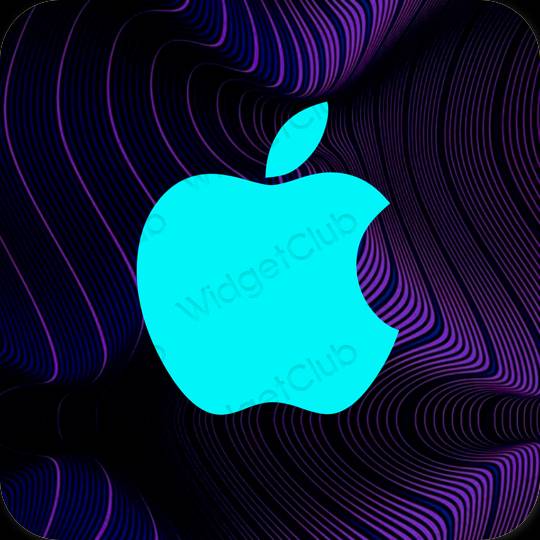 Stijlvol neonblauw Apple Store app-pictogrammen