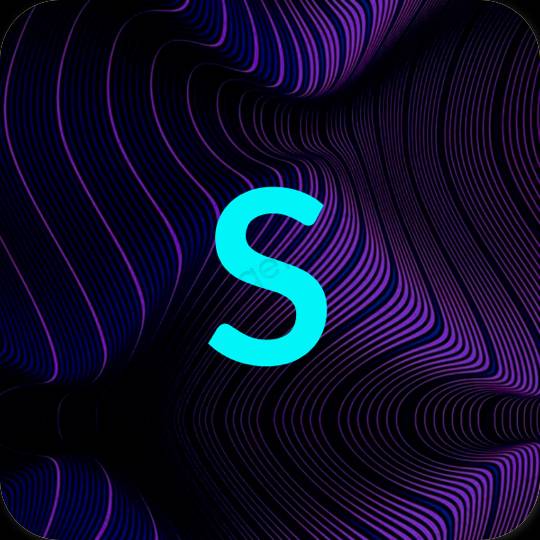 Estetický neonově modré SHEIN ikony aplikací
