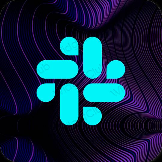 Stijlvol neonblauw Slack app-pictogrammen