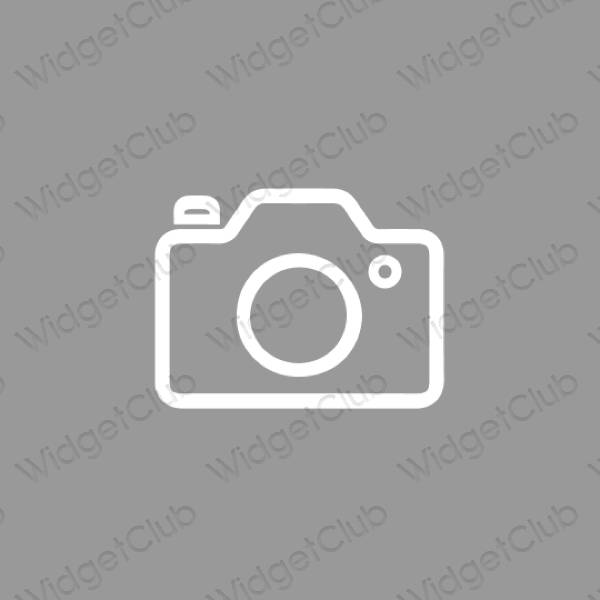 Estetické sivá Camera ikony aplikácií