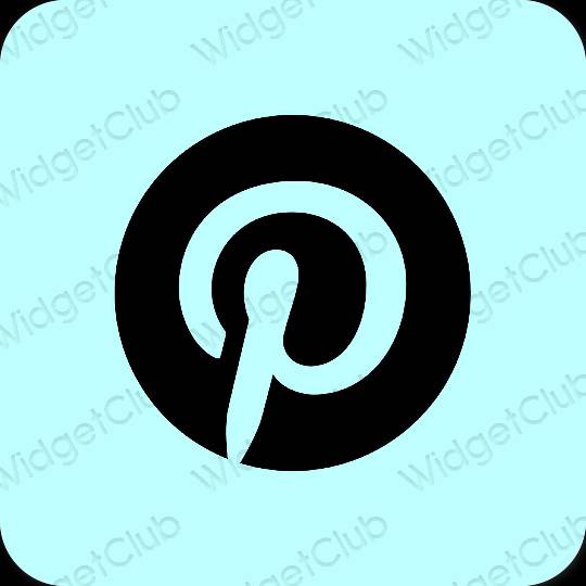 Estetické pastelovo modrá Pinterest ikony aplikácií