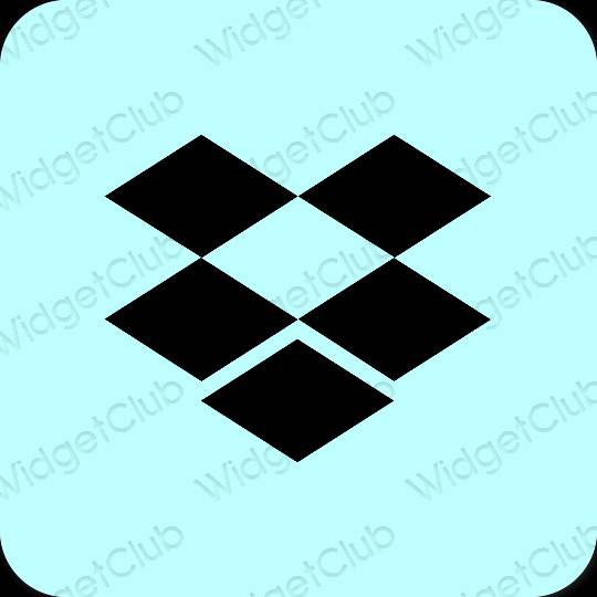 Estetické pastelovo modrá Dropbox ikony aplikácií