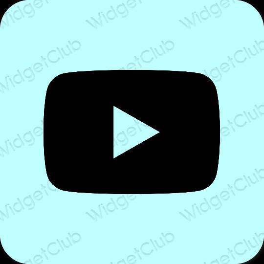 Естетичен пастелно синьо Youtube икони на приложения