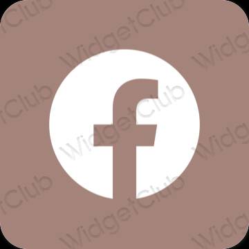 Estetisk brun Facebook app ikoner