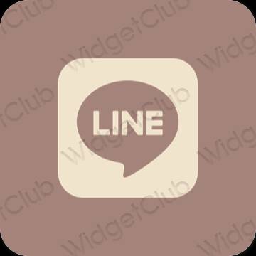 Estetsko rjav LINE ikone aplikacij