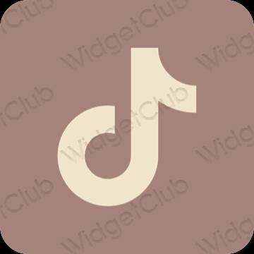 Aesthetic brown TikTok app icons