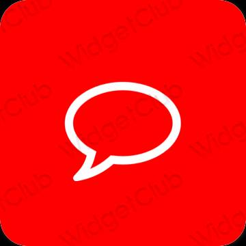 Estetski Crvena Messages ikone aplikacija