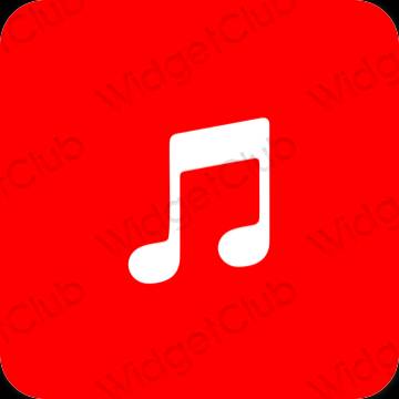 Estetski Crvena Music ikone aplikacija