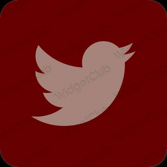 Естетичен кафяво Twitter икони на приложения