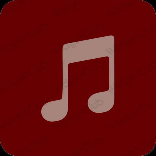 Thẩm mỹ nâu Apple Music biểu tượng ứng dụng