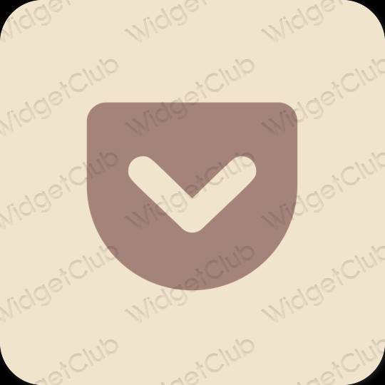 Estetyka beżowy Pocket ikony aplikacji